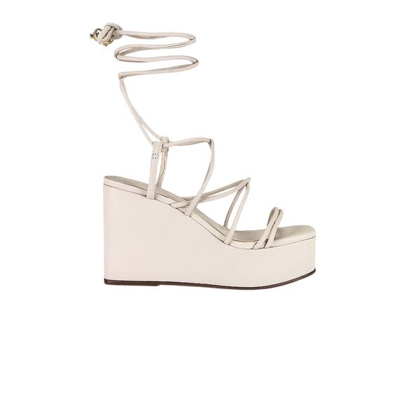 SCHUTZ Shoes - Schutz Strappy White Magdalena Wedge Sandals Size 6.5